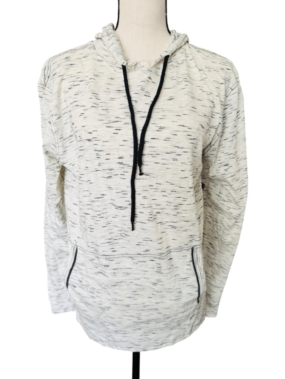 Company Eighty One Hoodie Cream Space Dye Lightweight Pullover Size L